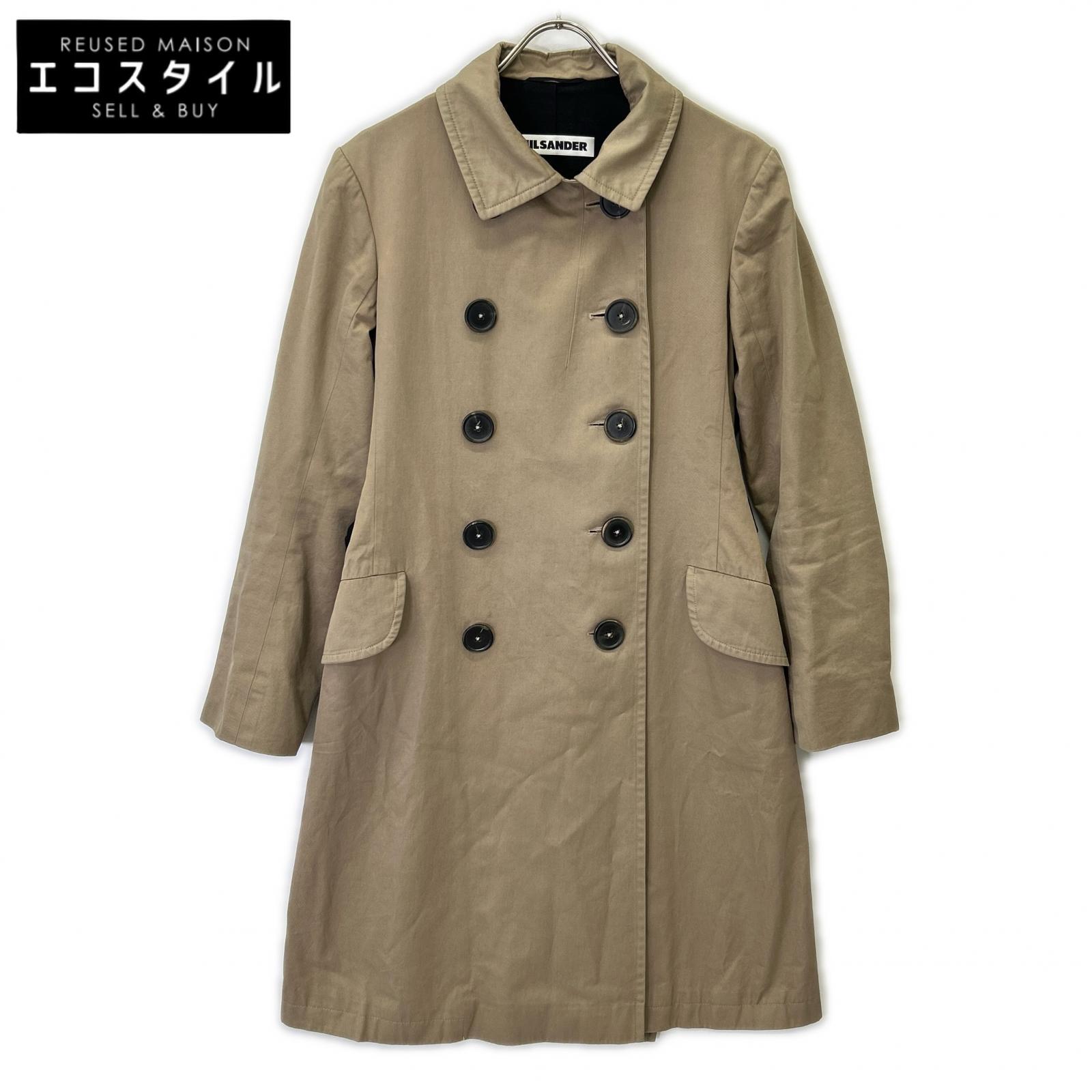JILSANDER ジルサンダー ベージュ コットン ダブルブレスト トレンチコート コート