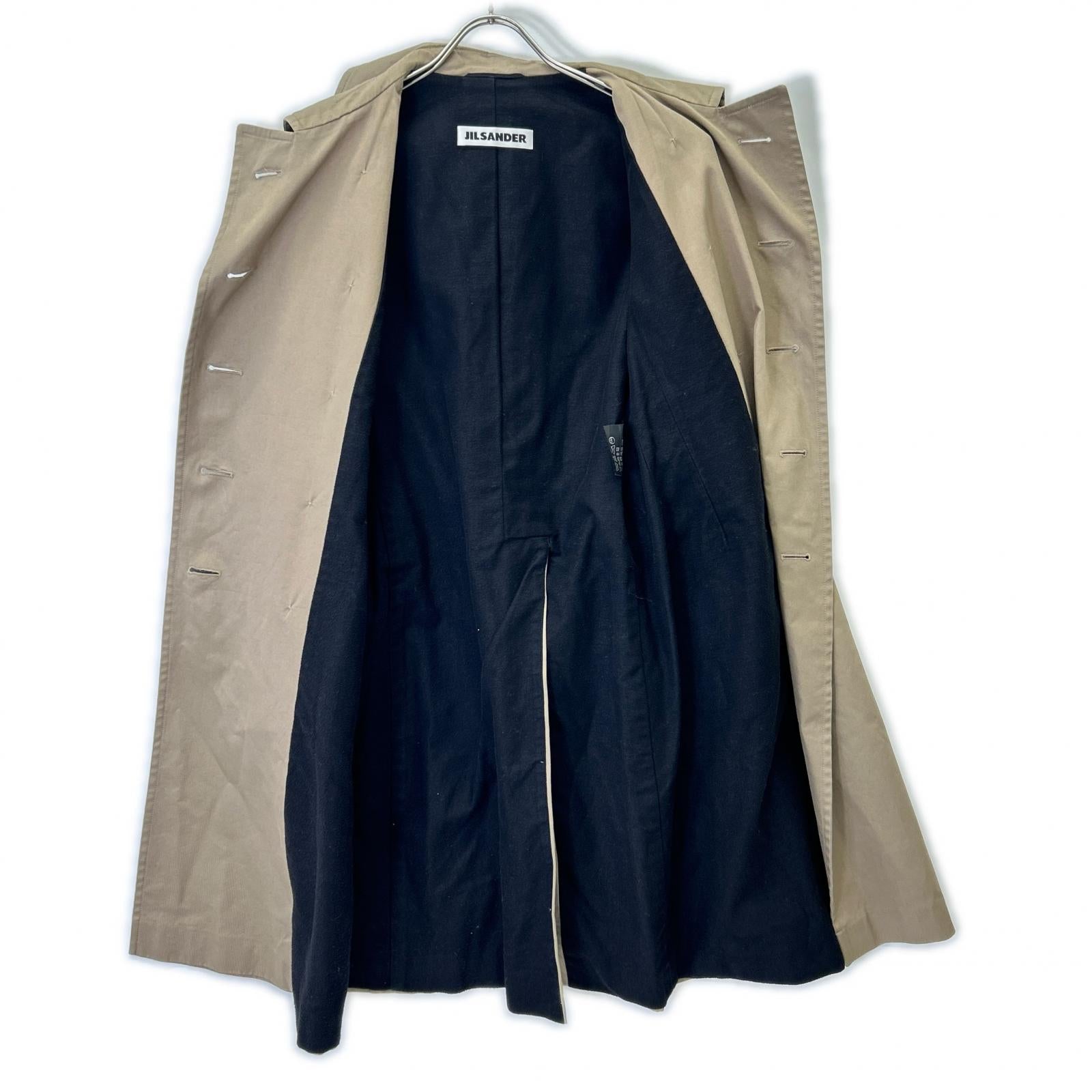 JILSANDER ジルサンダー ベージュ コットン ダブルブレスト トレンチコート コート