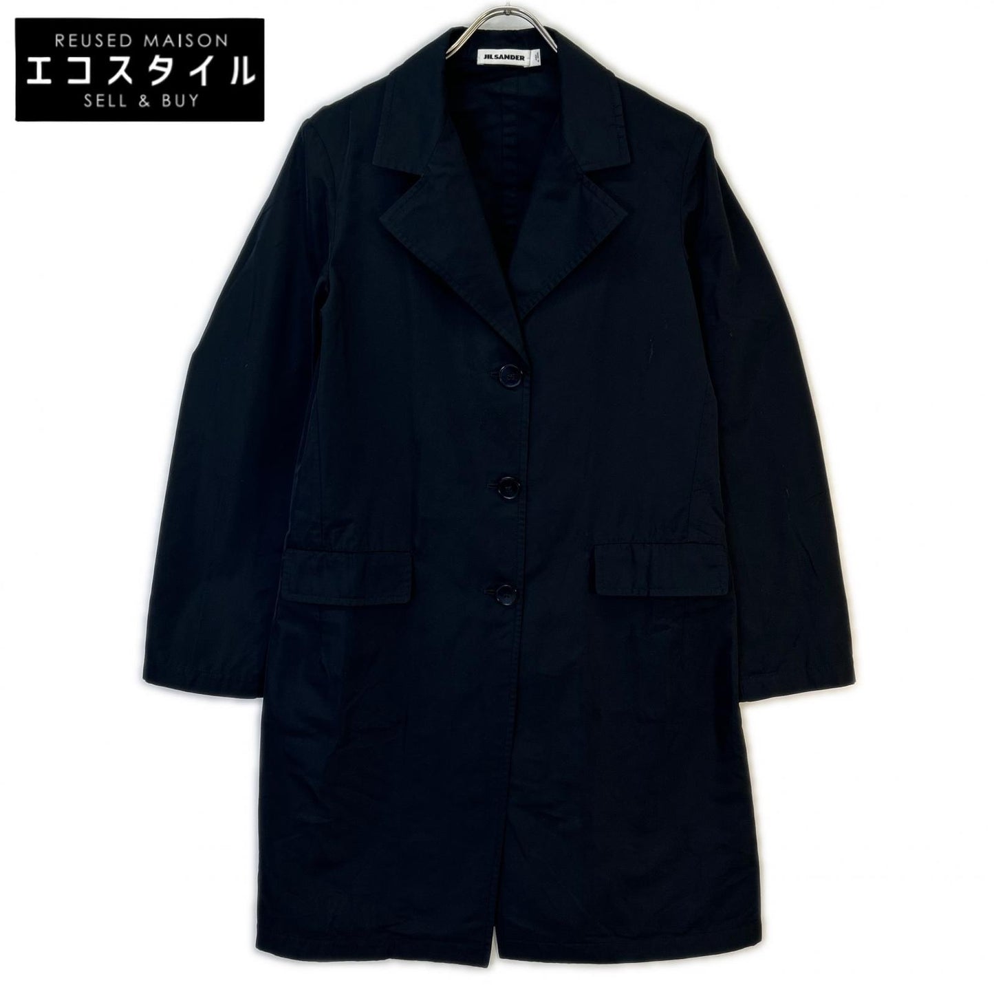 JSPH120505 ﾈｲﾋﾞｰ ｼﾙｸ混 薄手 3B ﾁｪｽﾀｰｺｰﾄ コート 36 レディース