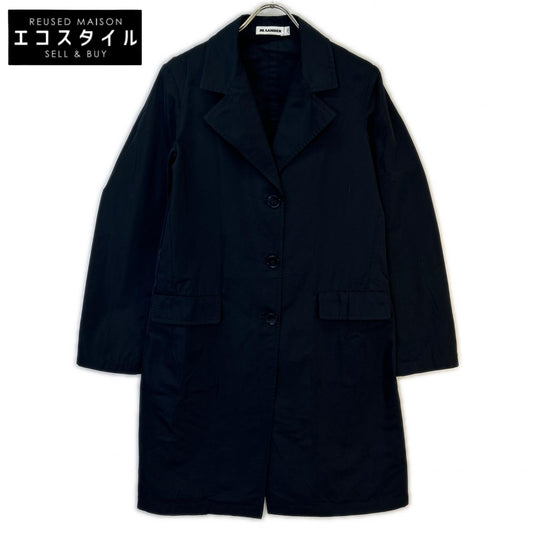 JILSANDER ジルサンダー JSPH120505 ネイビー シルク混 薄手 3B チェスターコート コート