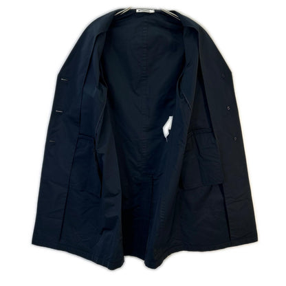 JILSANDER JSPH120505 navy lightweight silk-blend 3-button Chester coat coat