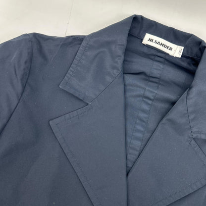 JILSANDER JSPH120505 navy lightweight silk-blend 3-button Chester coat coat
