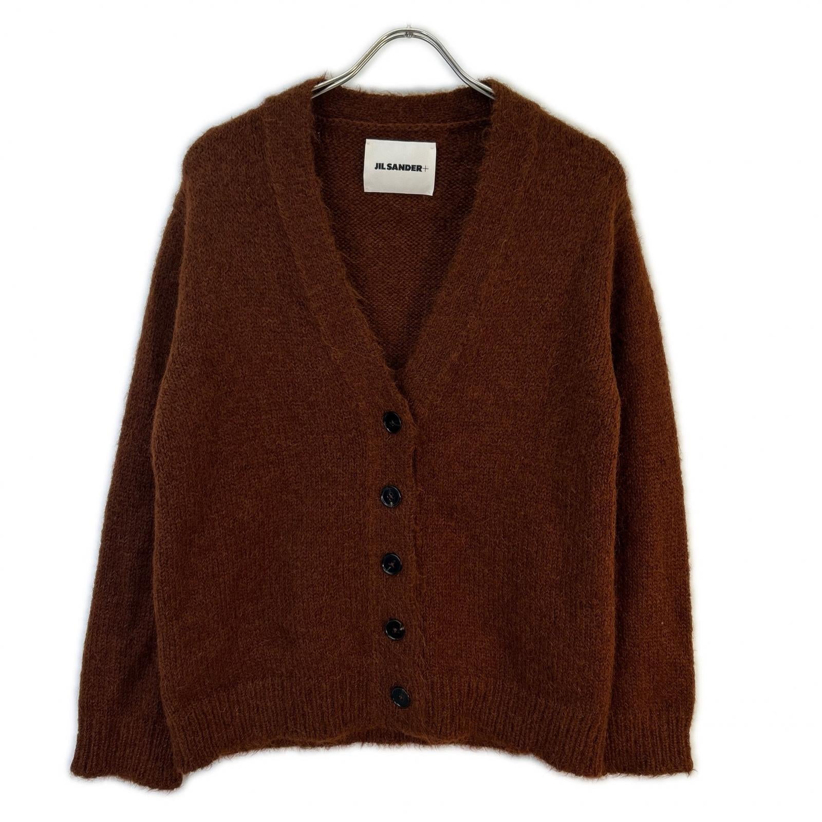 JIL SANDER+ ジルサンダープラス J40GP0037 ブラウン アルパカブレンド ロングスリーブ Vネック ニット カーディガン トップス