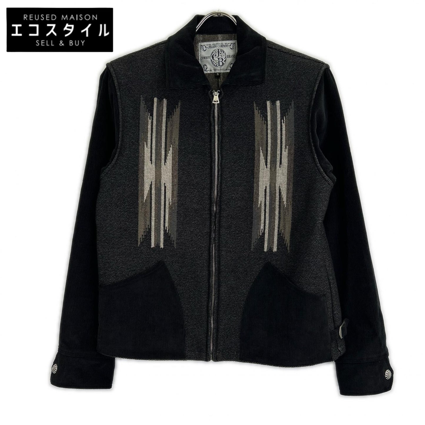 JELADO ジェラード 美品 CB71427 ｽﾓｰｸﾌﾞﾗｯｸ BASIC COLLECTION Sitting Bull/ｼｯﾃｨﾝｸﾞﾌﾞﾙ ﾁﾏﾖｼﾞｬｹｯﾄ ジャケット S