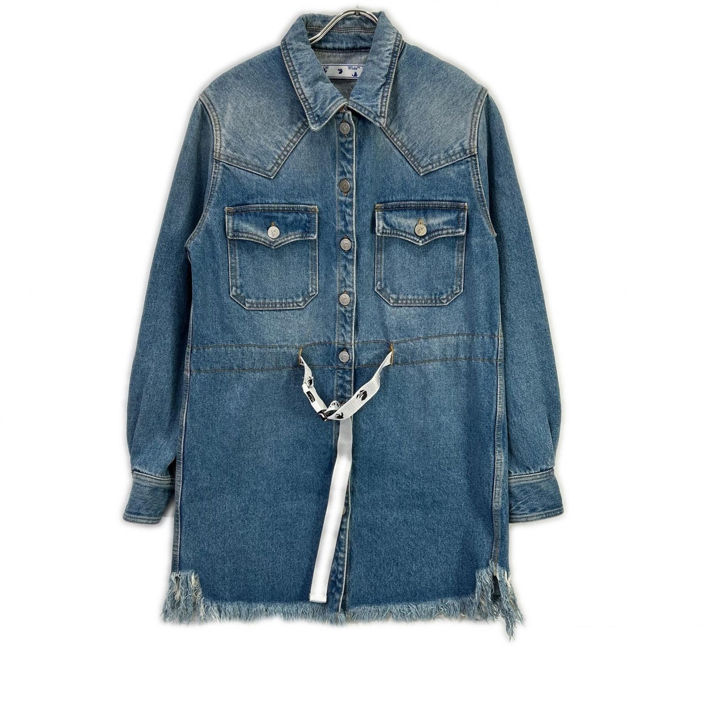 OFF-WHITE オフホワイト OWYM004E20DEN002 ライトブルー カットオフ ロングスリーブ デニムワンピース ワンピース