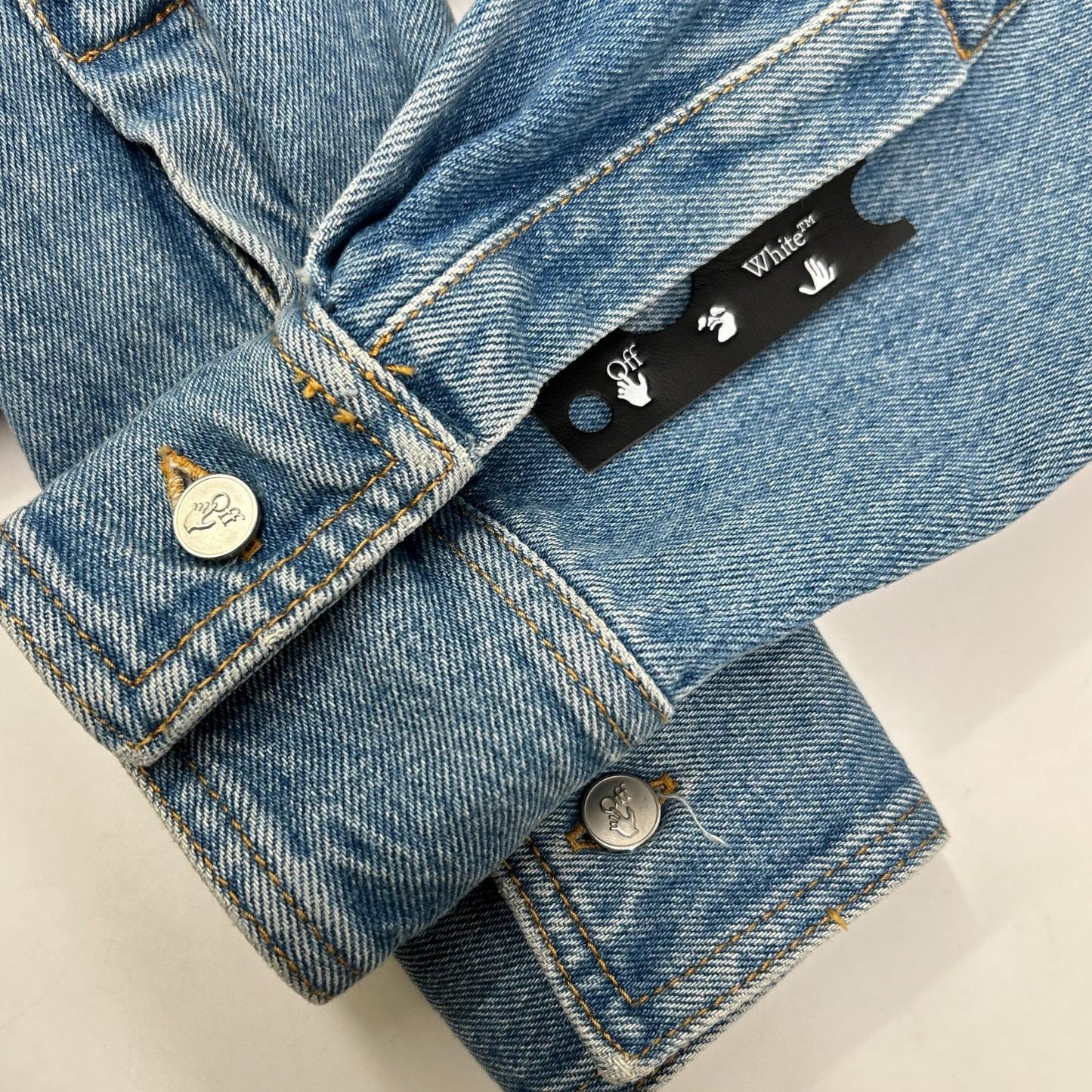 OFF-WHITE 联名款 OWYM004E20DEN002 浅蓝色 剪边长袖牛仔连衣裙