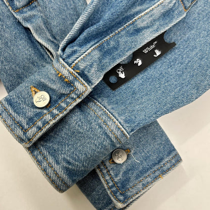 OFF-WHITE 联名款 OWYM004E20DEN002 浅蓝色 剪边长袖牛仔连衣裙