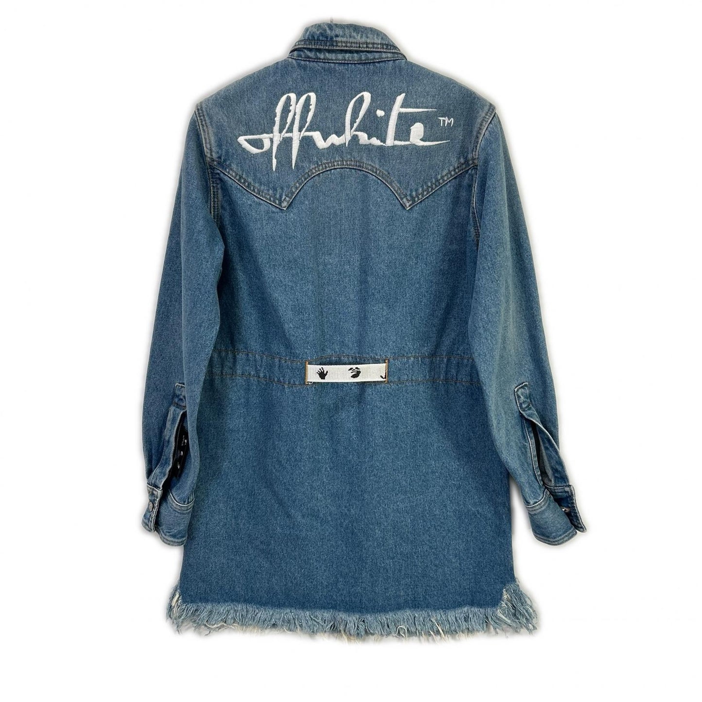 OFF-WHITE オフホワイト OWYM004E20DEN002 ライトブルー カットオフ ロングスリーブ デニムワンピース ワンピース