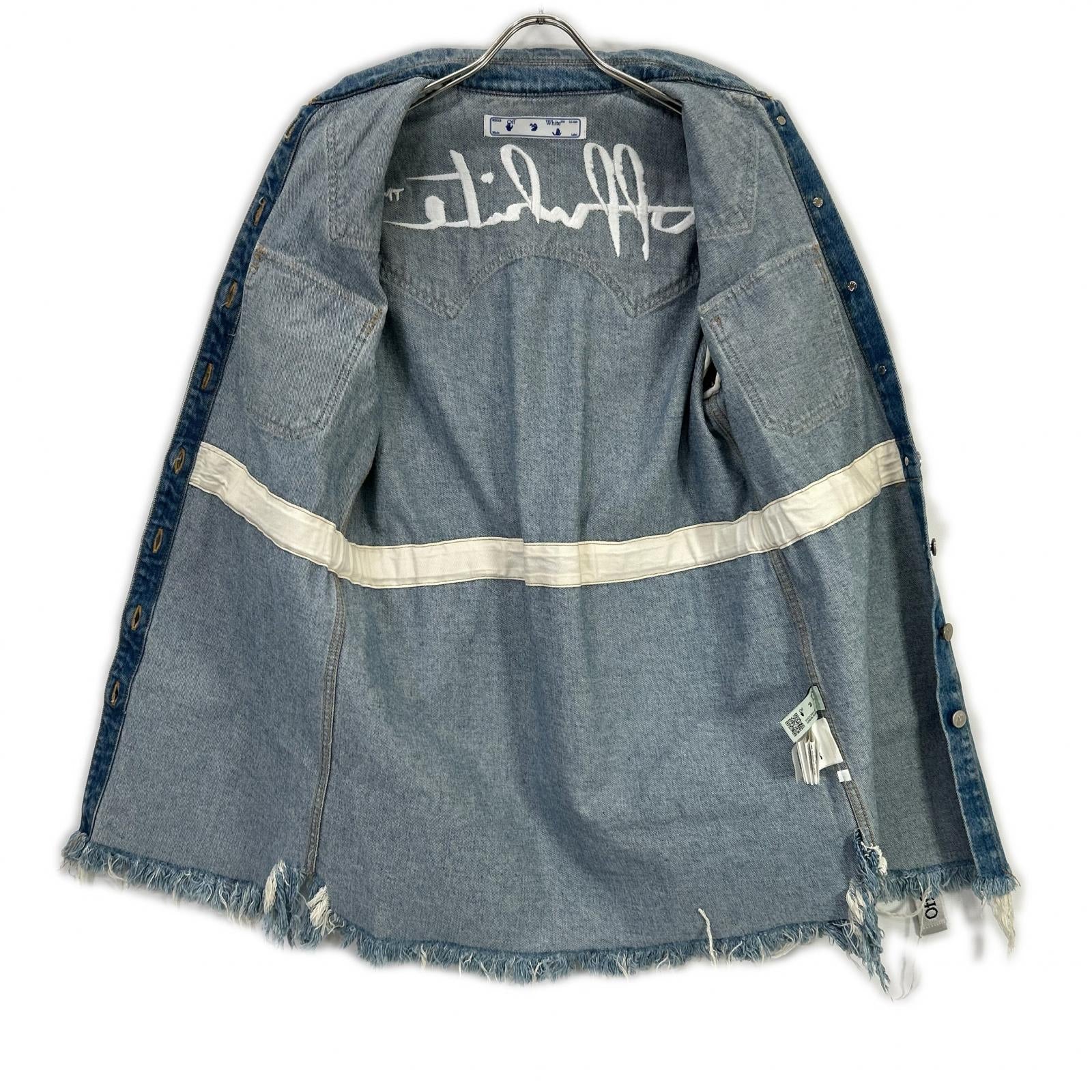 OFF-WHITE オフホワイト OWYM004E20DEN002 ライトブルー カットオフ ロングスリーブ デニムワンピース ワンピース