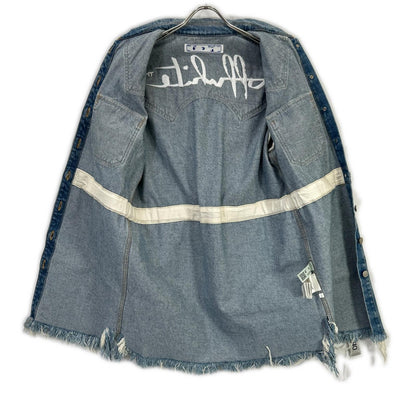 OFF-WHITE オフホワイト OWYM004E20DEN002 ライトブルー カットオフ ロングスリーブ デニムワンピース ワンピース