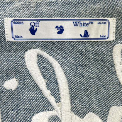 OFF-WHITE 联名款 OWYM004E20DEN002 浅蓝色 剪边长袖牛仔连衣裙