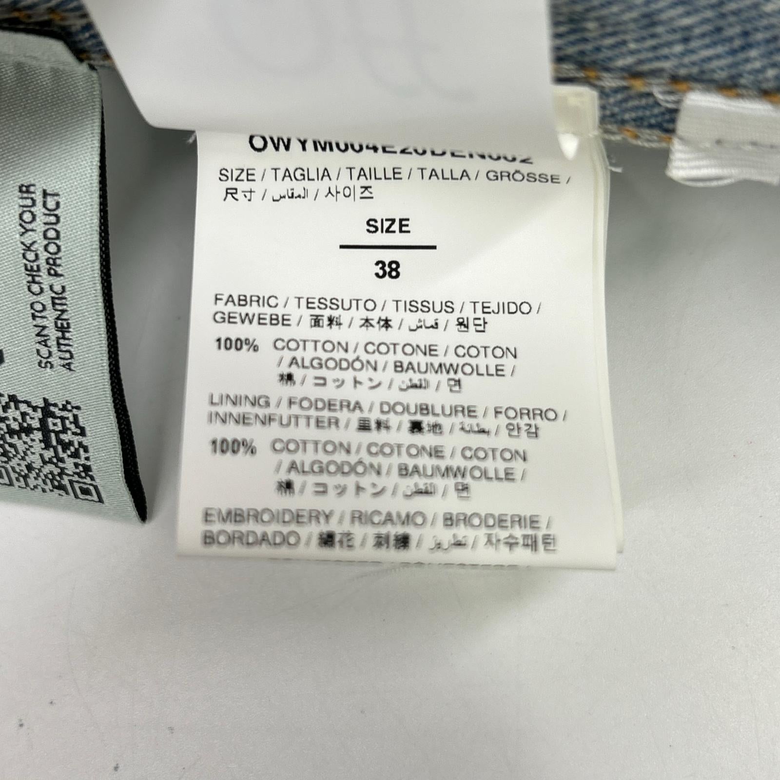 OFF-WHITE オフホワイト OWYM004E20DEN002 ライトブルー カットオフ ロングスリーブ デニムワンピース ワンピース