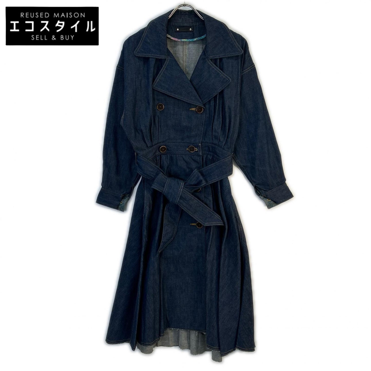 MINEDENIM Indigo Double Long Sleeve Denim Dress