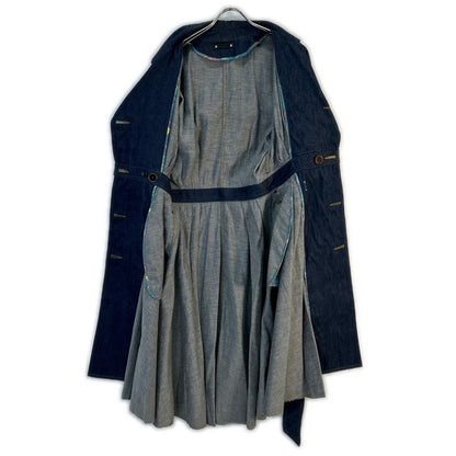 MINEDENIM Indigo Double Long Sleeve Denim Dress