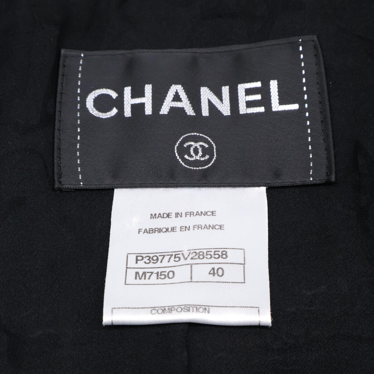 CHANEL 香奈儿 P39775V28558 拉链斜纹软呢流苏无领夹克