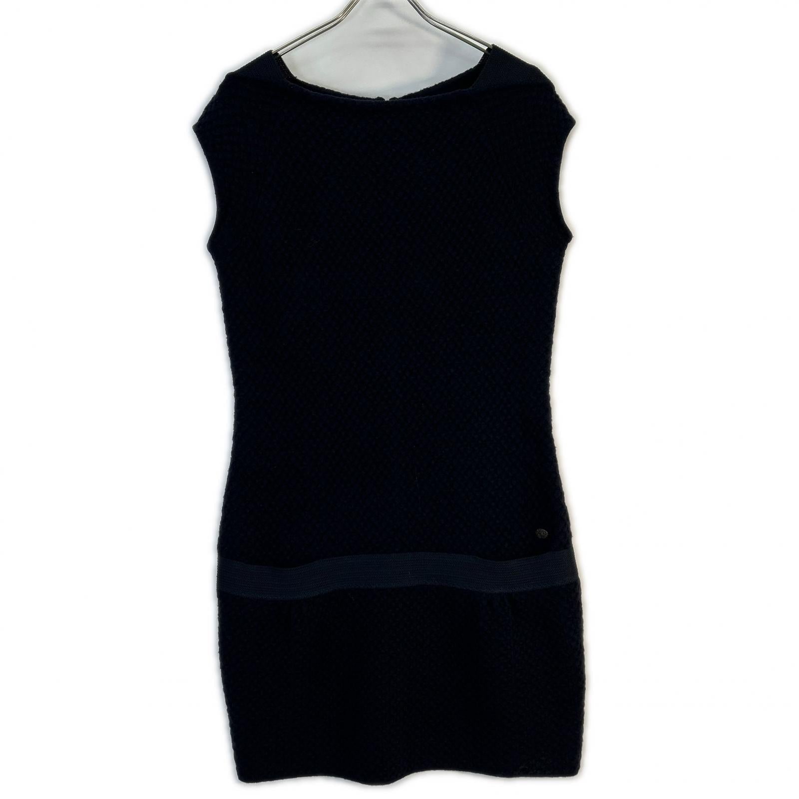 CHANEL Chanel [Domestic Authentic] P44557K04632 Coco Mark Waffle Sleeveless Dress