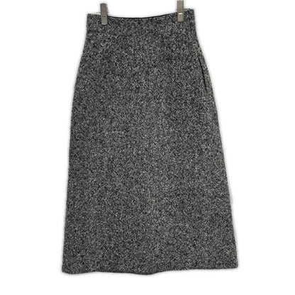 SAINT LAURENT PARIS 圣罗兰巴黎 533479 18年 白黑 羊毛 粗花呢长裙 半身裙