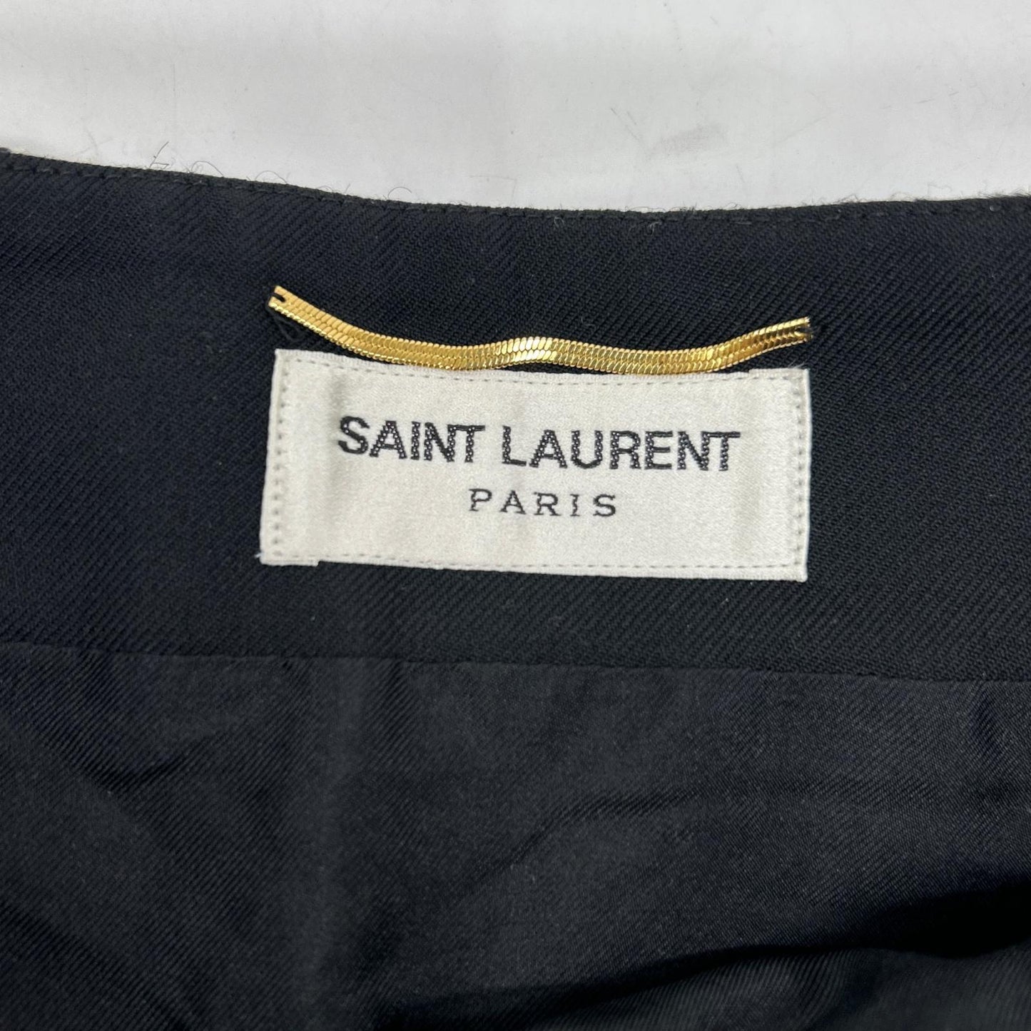 SAINT LAURENT PARIS 圣罗兰巴黎 533479 18年 白黑 羊毛 粗花呢长裙 半身裙