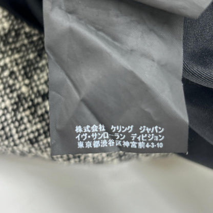 SAINT LAURENT PARIS 圣罗兰巴黎 533479 18年 白黑 羊毛 粗花呢长裙 半身裙