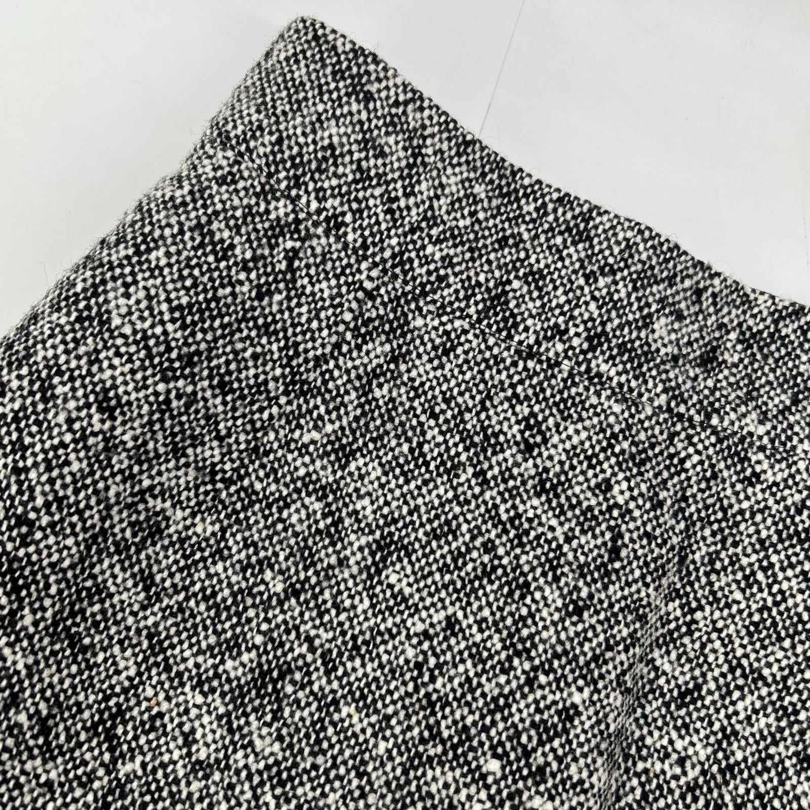 SAINT LAURENT PARIS 圣罗兰巴黎 533479 18年 白黑 羊毛 粗花呢长裙 半身裙