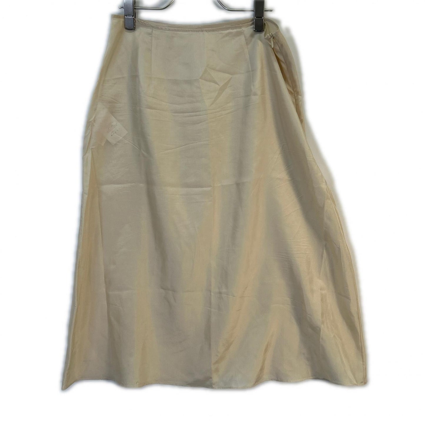 GOMA0288V0 20 Years Ivory Linen 100% Flower Print Tuck Skirt Skirt 38 Women's