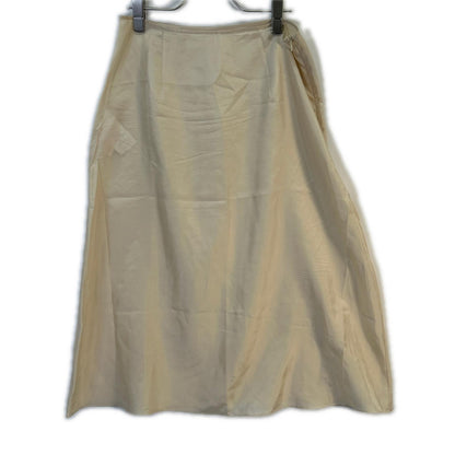 GOMA0288V0 20 Years Ivory Linen 100% Flower Print Tuck Skirt Skirt 38 Women's