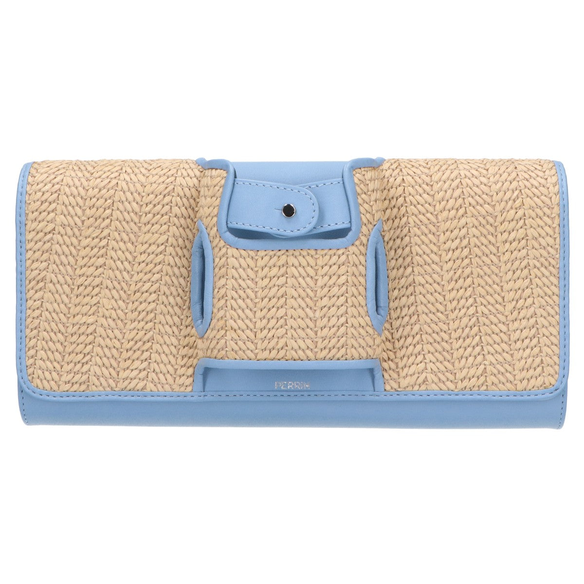 PERRIN Paris Perrin Paris Leather x Raffia Clutch Bag with Gloves, Second Bag, Clutch Bag