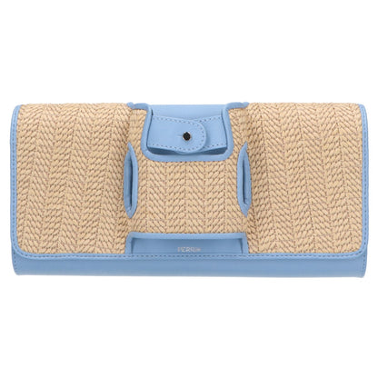 PERRIN Paris Perrin Paris Leather x Raffia Clutch Bag with Gloves, Second Bag, Clutch Bag