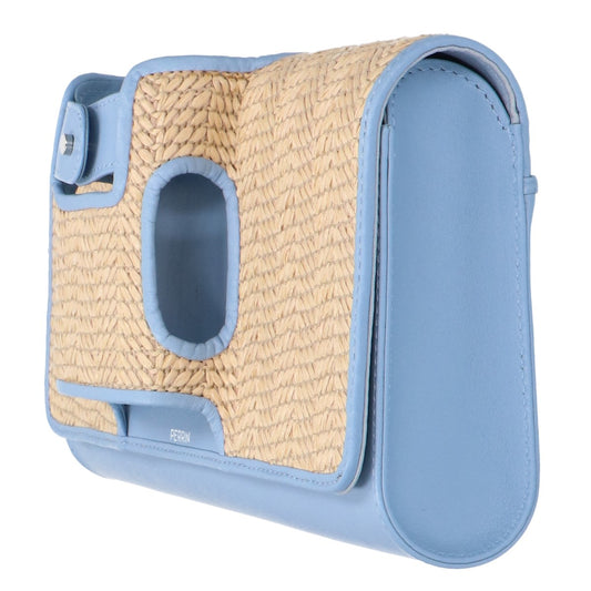 PERRIN Paris Perrin Paris Leather x Raffia Clutch Bag with Gloves, Second Bag, Clutch Bag