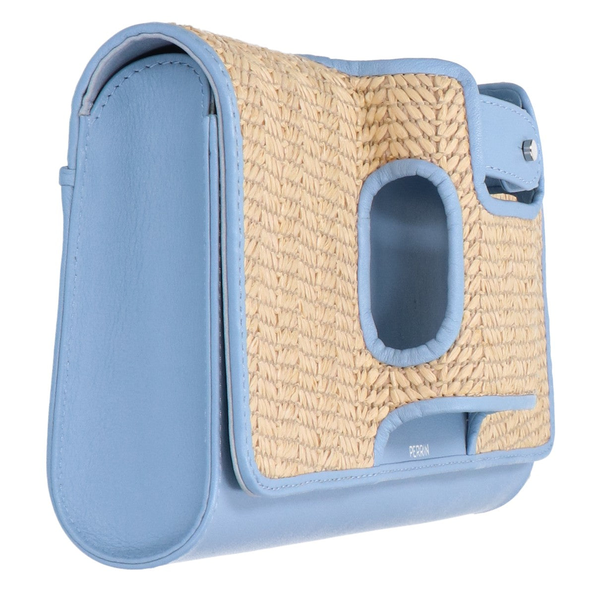 PERRIN Paris Perrin Paris Leather x Raffia Clutch Bag with Gloves, Second Bag, Clutch Bag