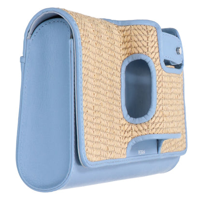PERRIN Paris Perrin Paris Leather x Raffia Clutch Bag with Gloves, Second Bag, Clutch Bag