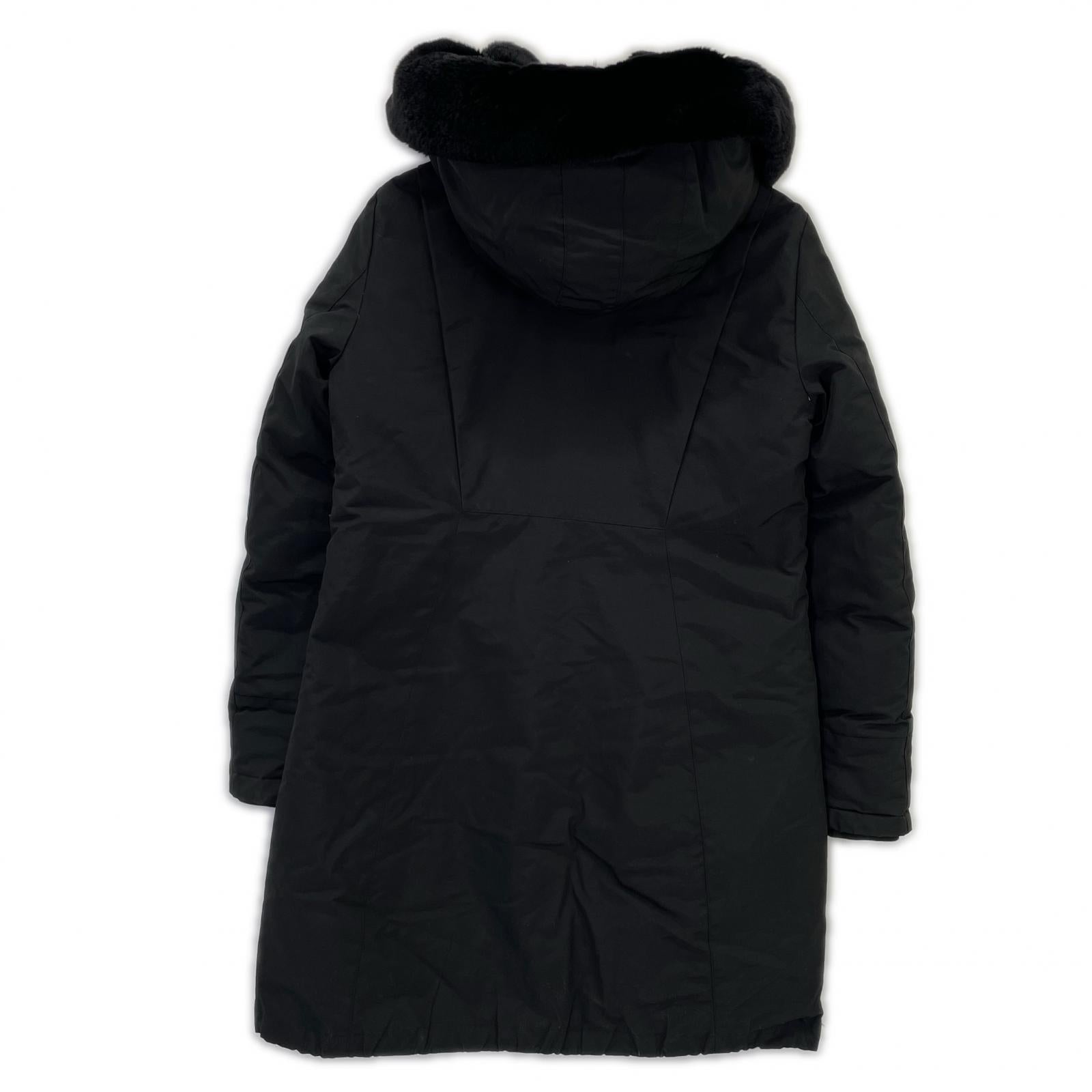 WOOLRICH ウールリッチ WWCPS2807 ブラック BOW BRIDGE/ボウブリッジ ラビットファー フーデッドダウンコート ジャケット