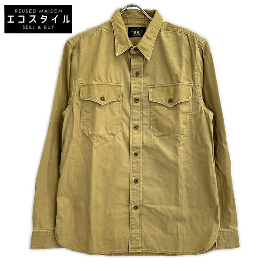 RRL ダブルアールエル ベージュ コットン ツイル オフィサーズ ワークシャツ トップス
