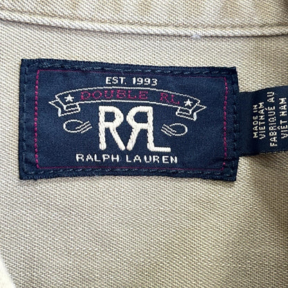 RRL ダブルアールエル ベージュ コットン ツイル オフィサーズ ワークシャツ トップス