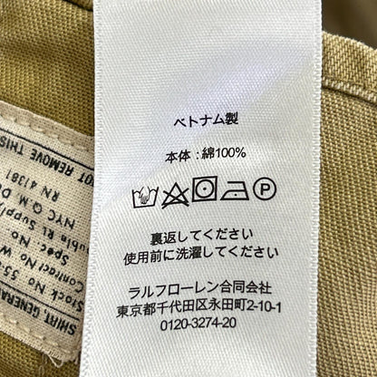 RRL ダブルアールエル ベージュ コットン ツイル オフィサーズ ワークシャツ トップス