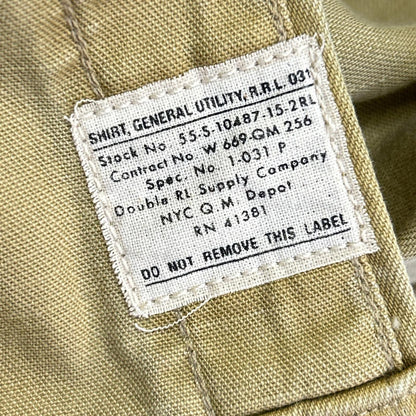 RRL ダブルアールエル ベージュ コットン ツイル オフィサーズ ワークシャツ トップス