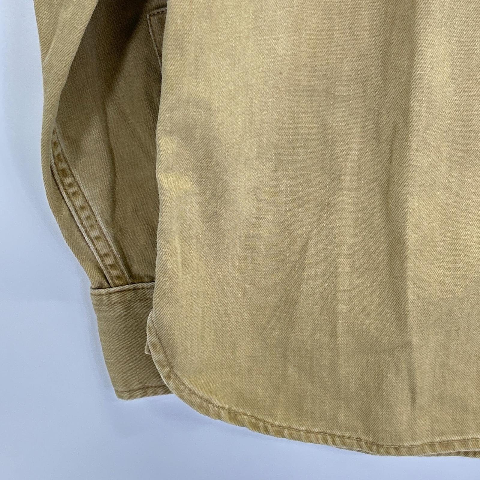 RRL ダブルアールエル ﾍﾞｰｼﾞｭ ｺｯﾄﾝ ﾂｲﾙ ｵﾌｨｻｰｽﾞ ﾜｰｸｼｬﾂ トップス M