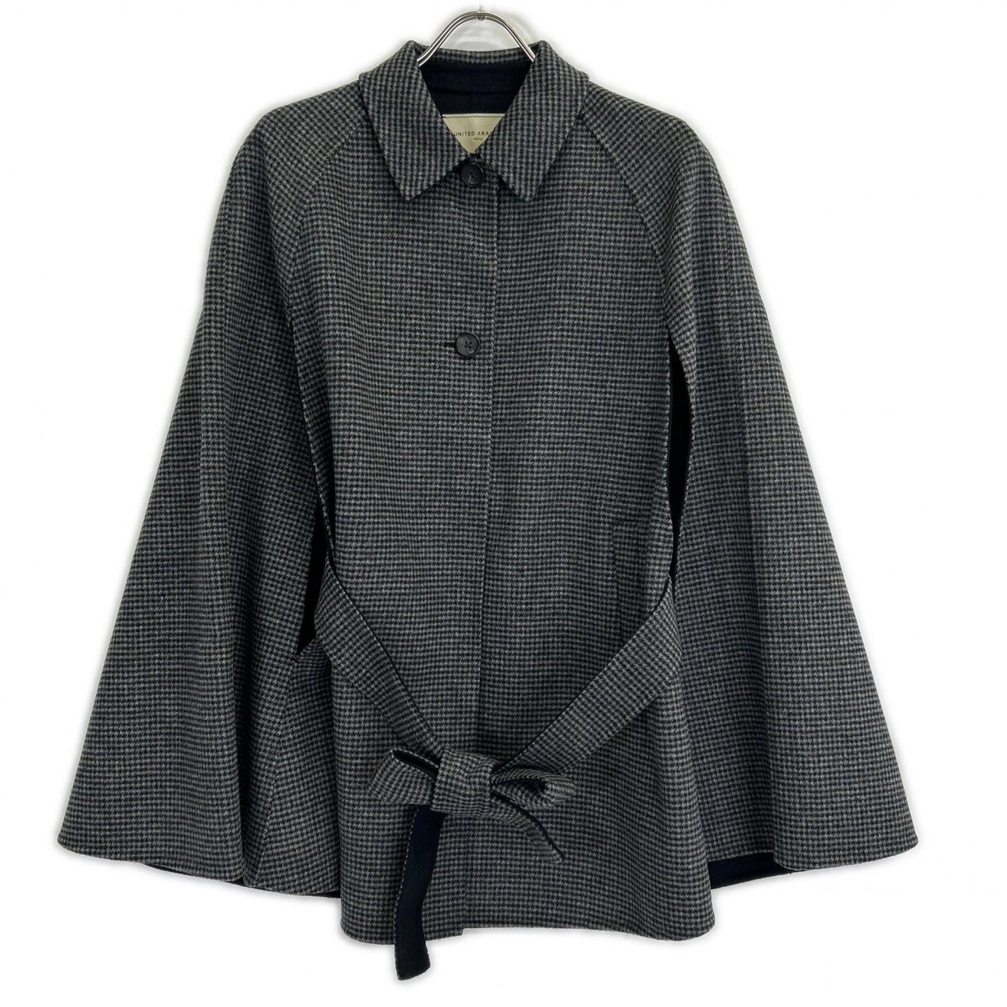UNITED ARROWS ユナイテッドアローズ 1525-1-994801 ブラック ハウンドトゥース ベルト リバーケープコート コート