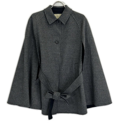 UNITED ARROWS ユナイテッドアローズ 1525-1-994801 ブラック ハウンドトゥース ベルト リバーケープコート コート
