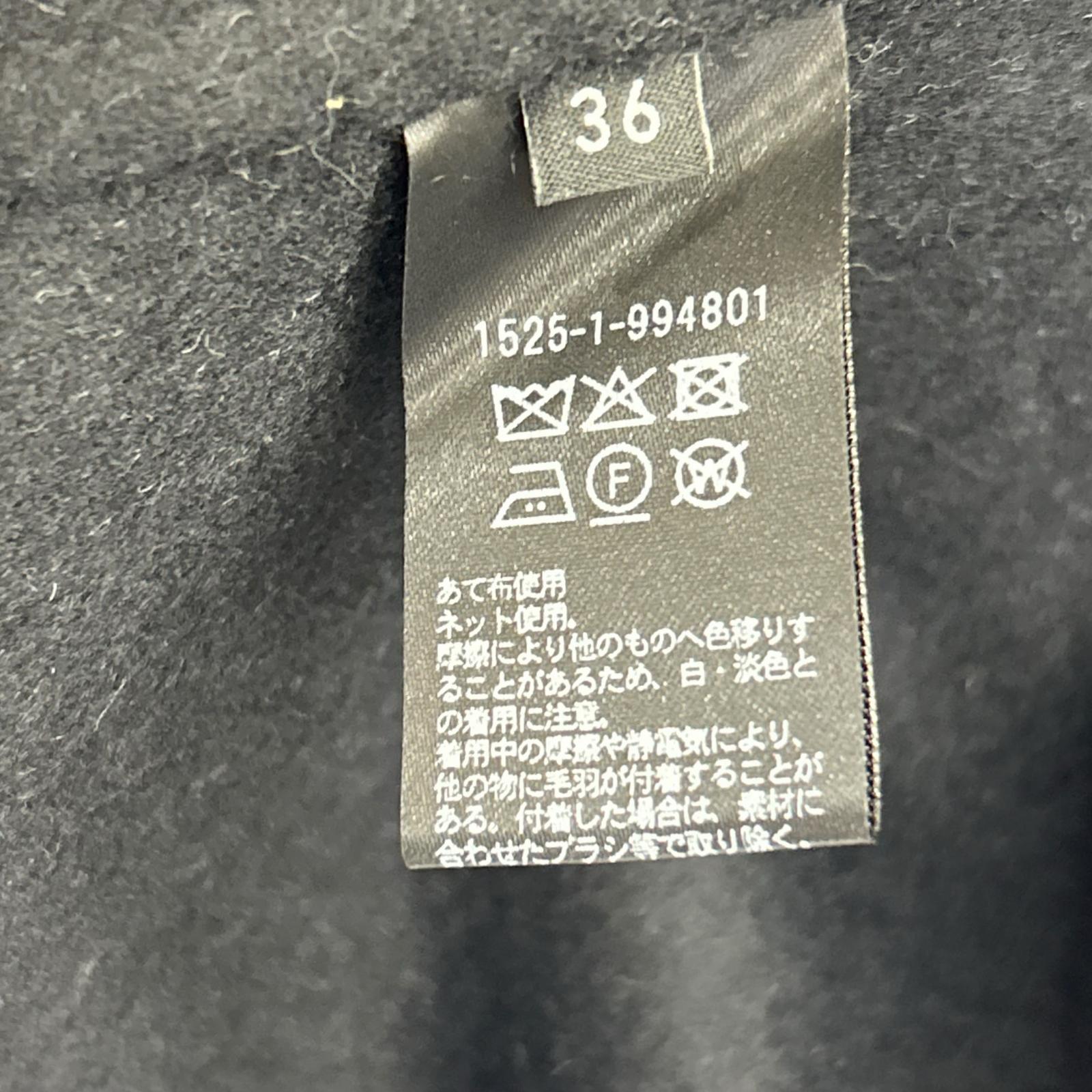 UNITED ARROWS ユナイテッドアローズ 1525-1-994801 ﾌﾞﾗｯｸ ﾊｳﾝﾄﾞﾄｩｰｽ ﾍﾞﾙﾄ ﾘﾊﾞｰｹｰﾌﾟｺｰﾄ コート 36 レディース