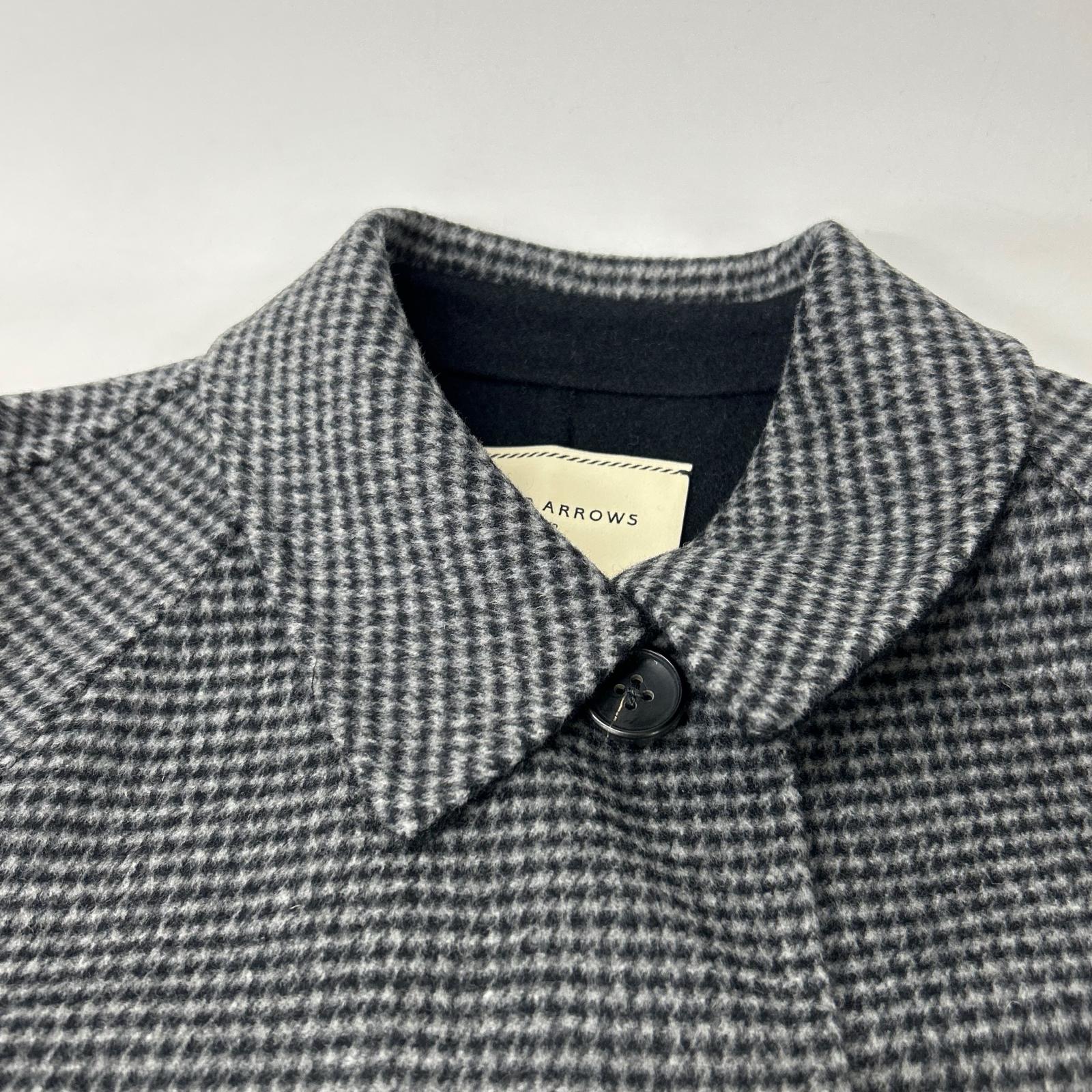 UNITED ARROWS ユナイテッドアローズ 1525-1-994801 ﾌﾞﾗｯｸ ﾊｳﾝﾄﾞﾄｩｰｽ ﾍﾞﾙﾄ ﾘﾊﾞｰｹｰﾌﾟｺｰﾄ コート 36 レディース
