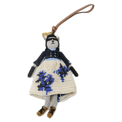 MIUMIU Miu Miu 24AW 5TT215 Technical Yarn Trick Leather Strap Bag Charm Key Holder