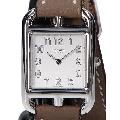 HERMES エルメス 仕上げ済み CC1.210a ケープコッドPM ドゥブルトゥール シルバー文字盤 SS x スイフト クオーツ 腕時計