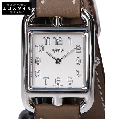 HERMES エルメス 仕上げ済み CC1.210a ケープコッドPM ドゥブルトゥール シルバー文字盤 SS x スイフト クオーツ 腕時計
