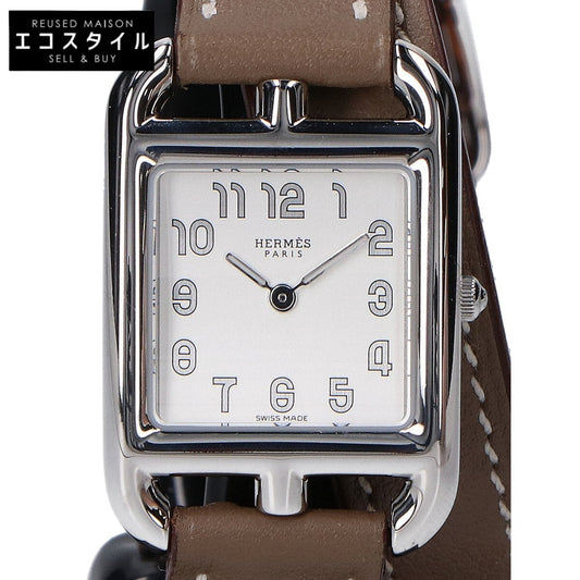 HERMES エルメス 仕上げ済み CC1.210a ケープコッドPM ドゥブルトゥール シルバー文字盤 SS x スイフト クオーツ 腕時計