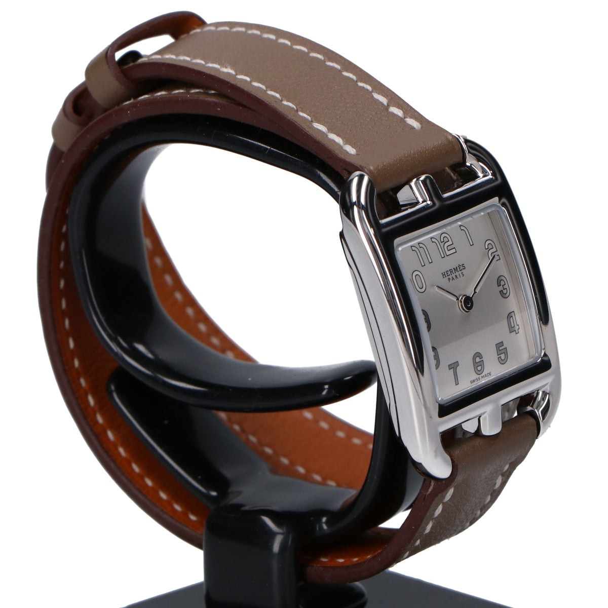 HERMES エルメス 仕上げ済み CC1.210a ケープコッドPM ドゥブルトゥール シルバー文字盤 SS x スイフト クオーツ 腕時計