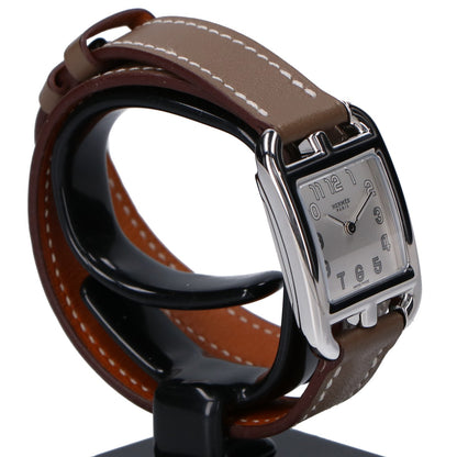 HERMES エルメス 仕上げ済み CC1.210a ケープコッドPM ドゥブルトゥール シルバー文字盤 SS x スイフト クオーツ 腕時計