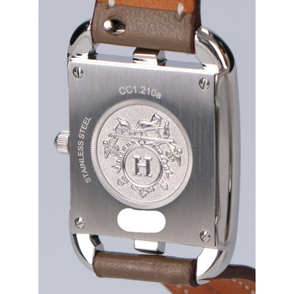 HERMES エルメス 仕上げ済み CC1.210a ケープコッドPM ドゥブルトゥール シルバー文字盤 SS x スイフト クオーツ 腕時計
