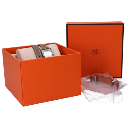 HERMES エルメス 仕上げ済み CC1.210a ケープコッドPM ドゥブルトゥール シルバー文字盤 SS x スイフト クオーツ 腕時計