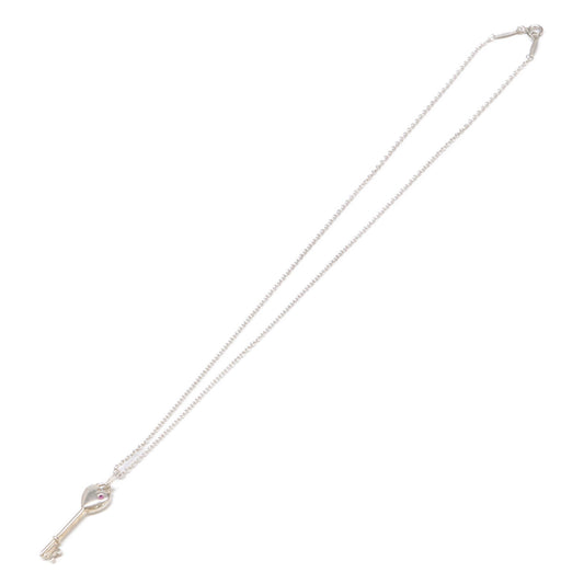 TIFFANY&Co. 蒂芙尼 925 埃尔莎·佩雷蒂 1P粉色蓝宝石 心形钥匙吊坠项链